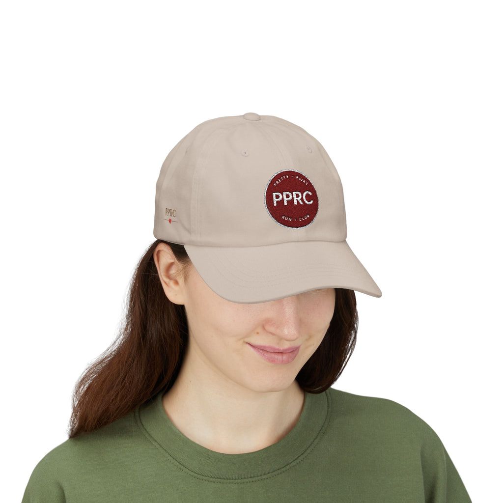 PPRC Run Club Classic Dad Cap — White Embroidered Patch Hat