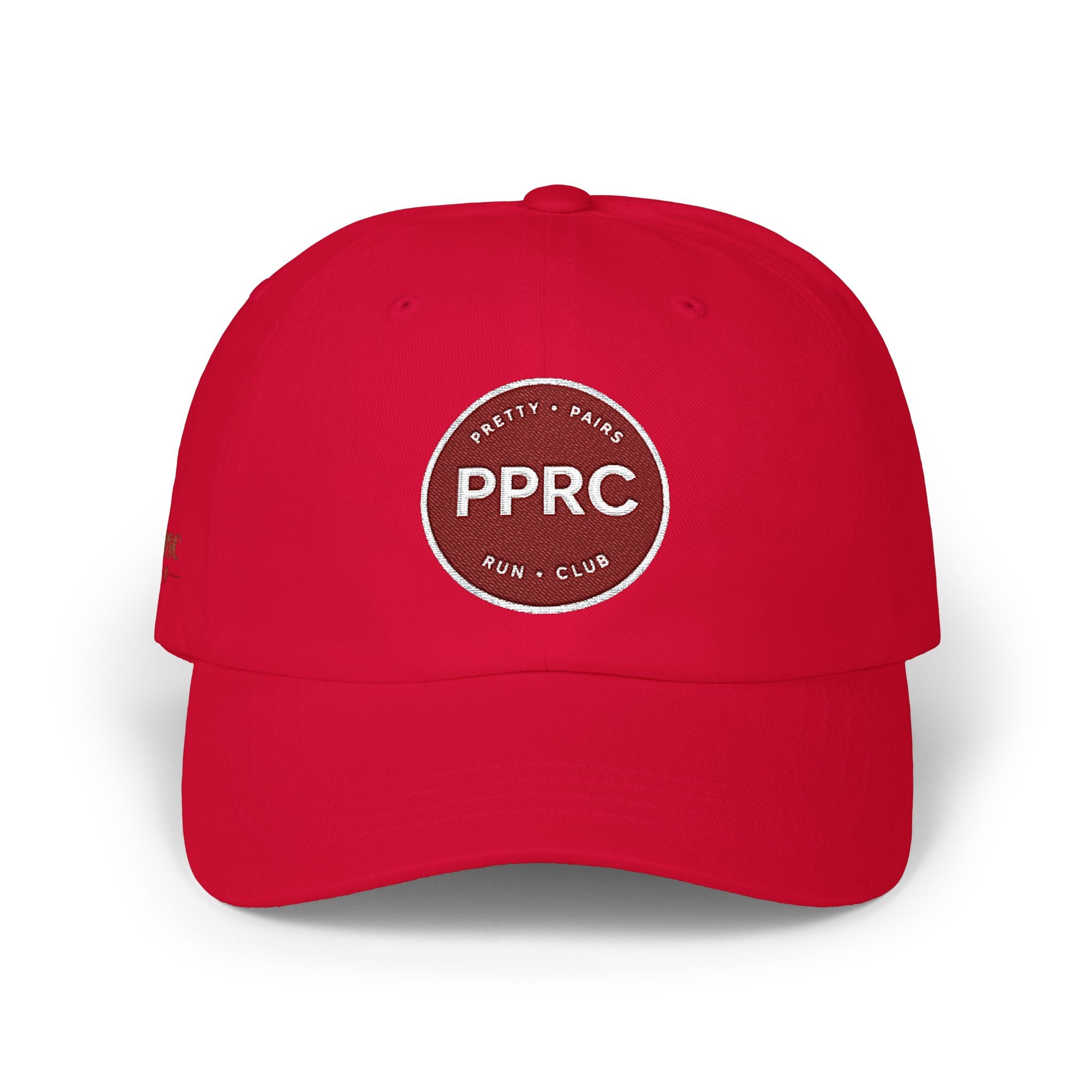 PPRC Run Club Classic Dad Cap — White Embroidered Patch Hat