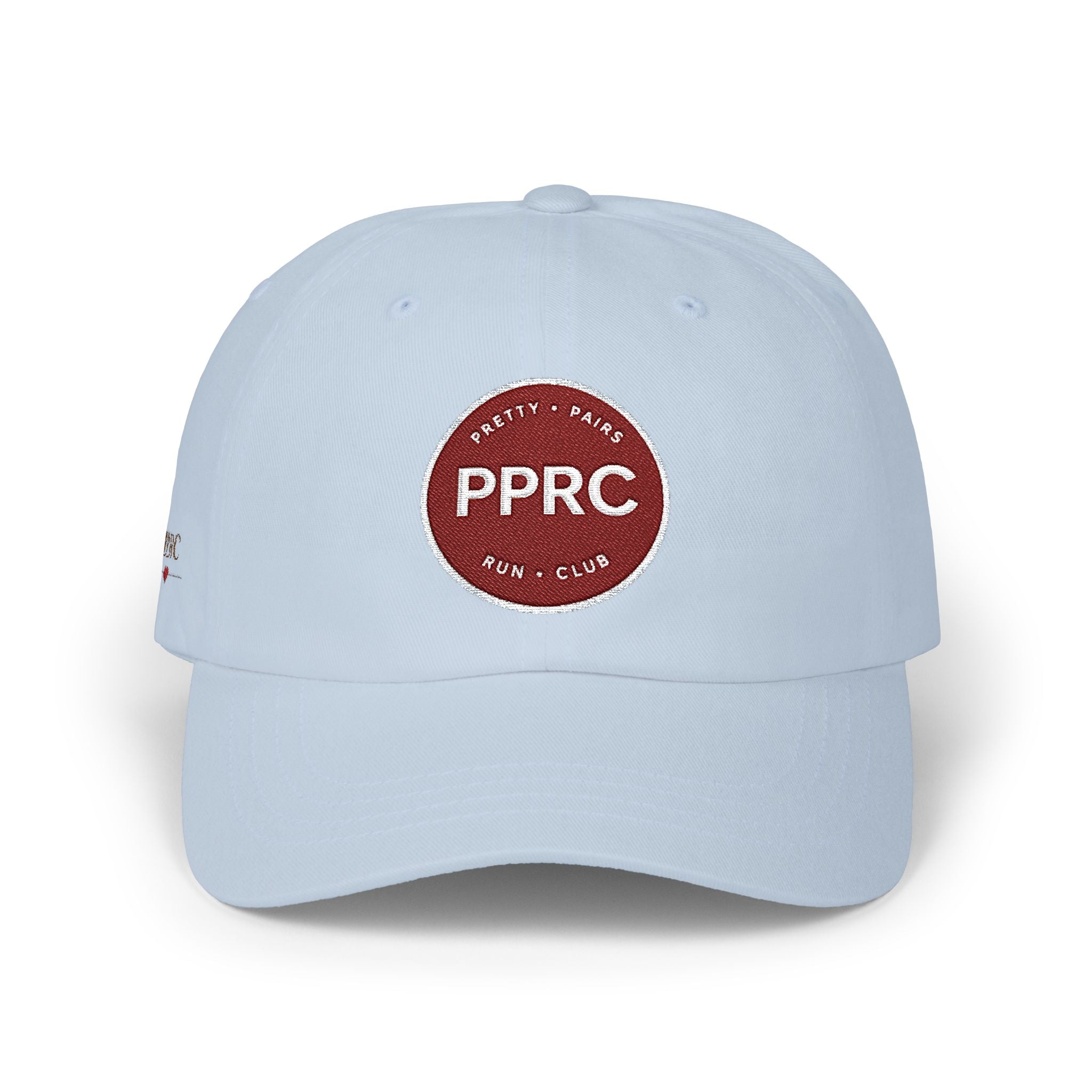 PPRC Run Club Classic Dad Cap — White Embroidered Patch Hat