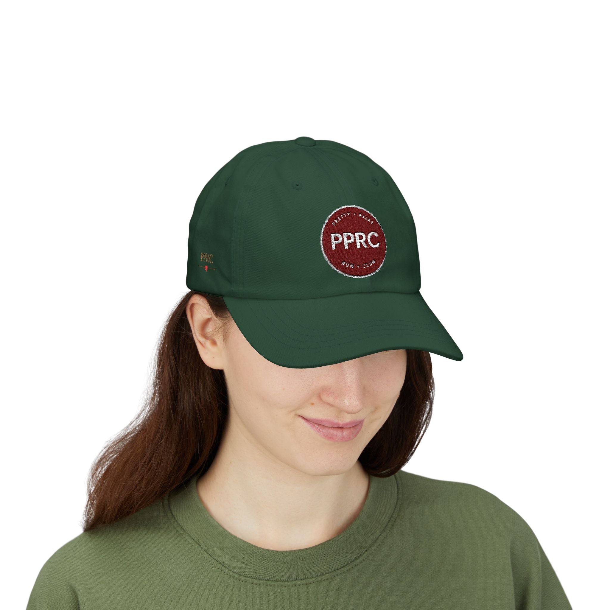 PPRC Run Club Classic Dad Cap — White Embroidered Patch Hat