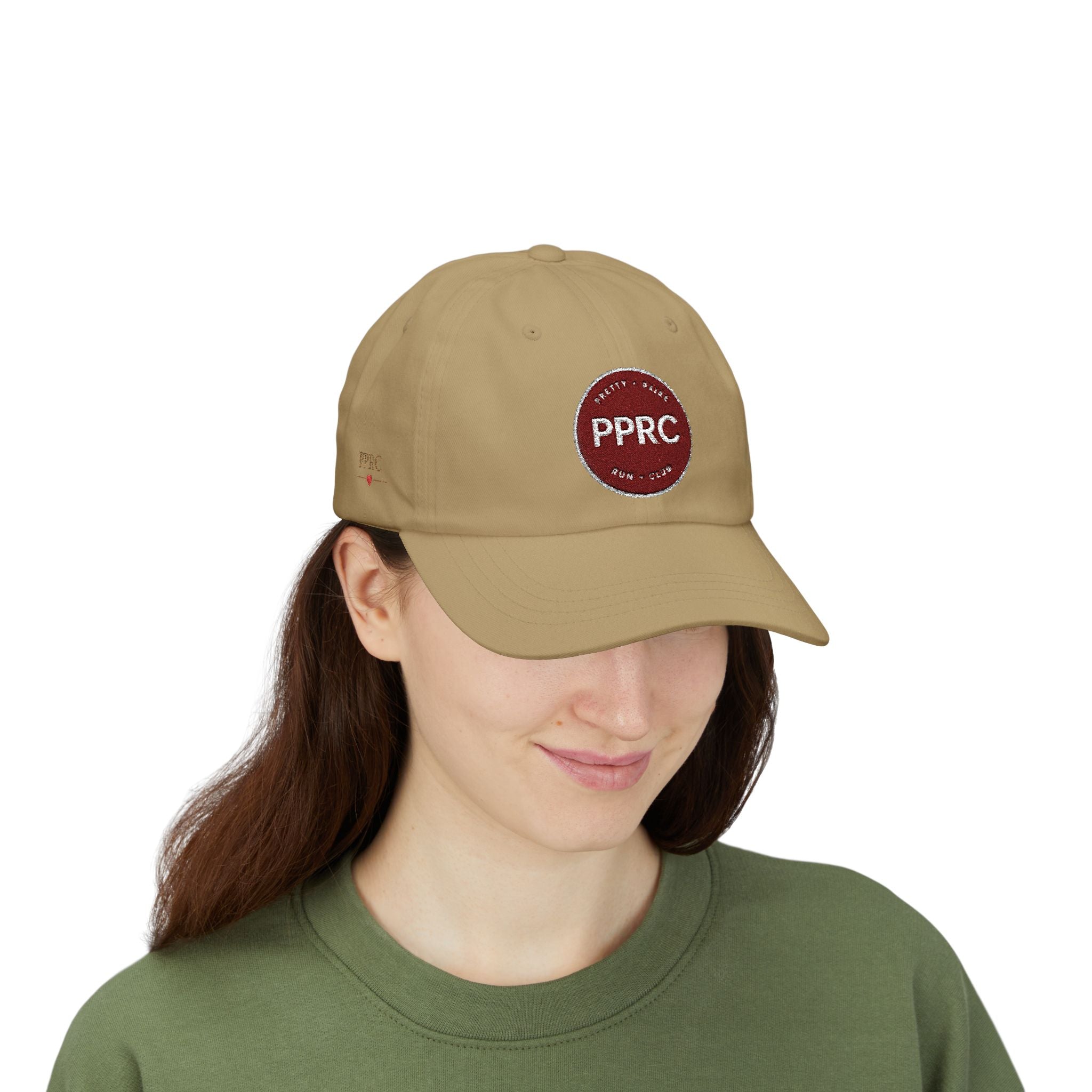 PPRC Run Club Classic Dad Cap — White Embroidered Patch Hat