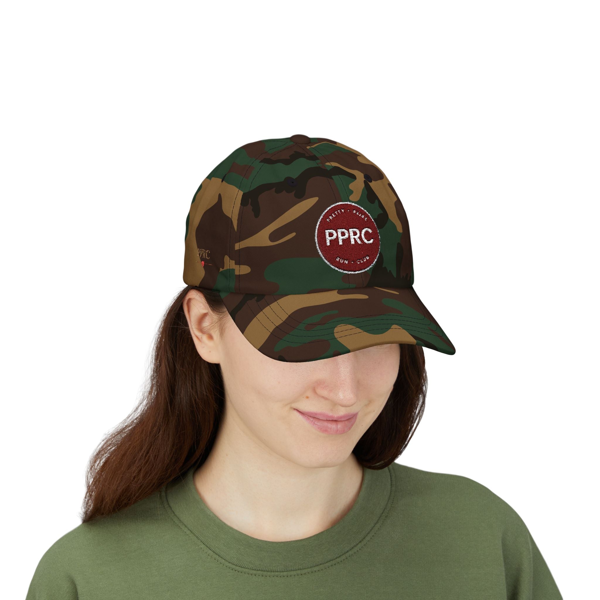 PPRC Run Club Classic Dad Cap — White Embroidered Patch Hat