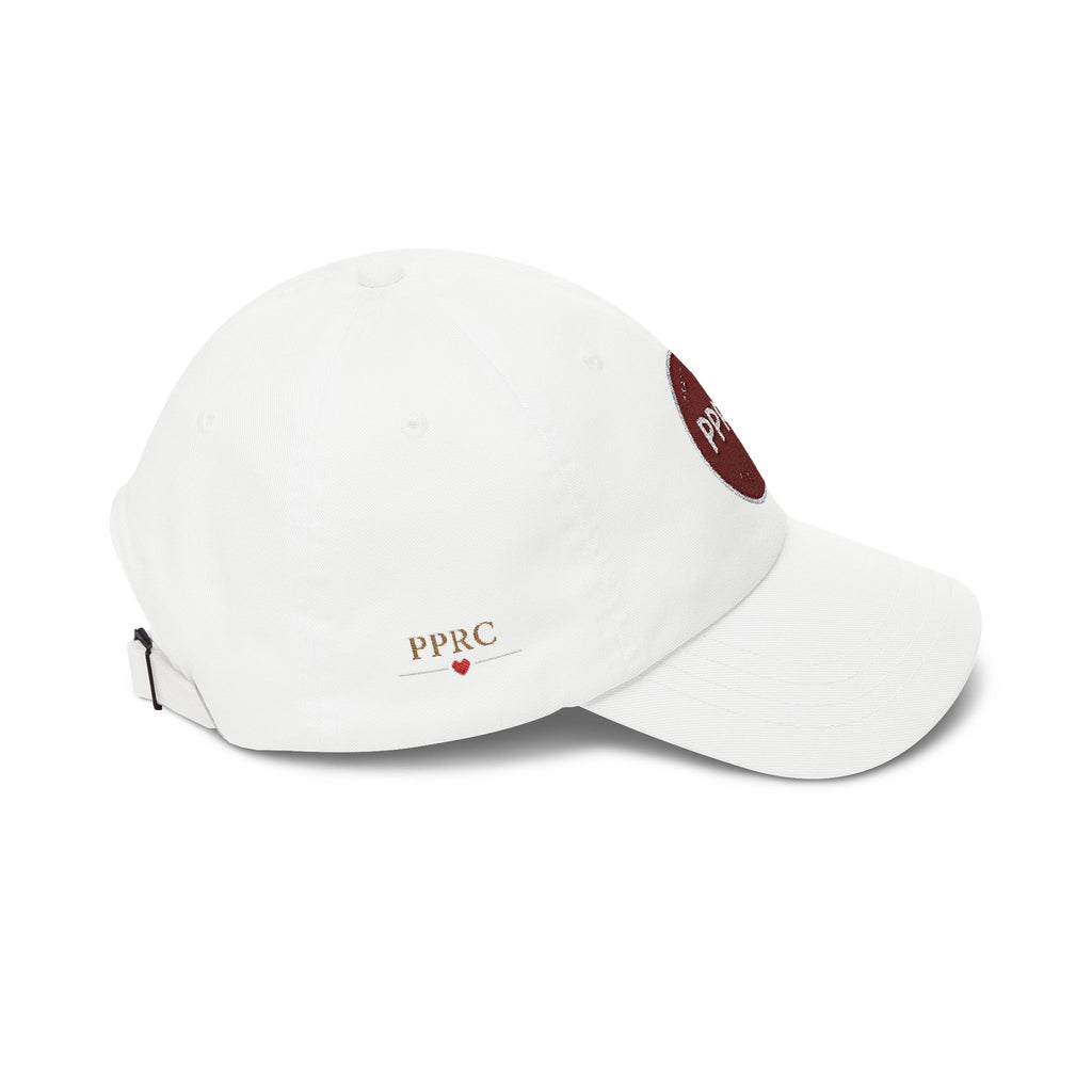 PPRC Run Club Classic Dad Cap — White Embroidered Patch Hat