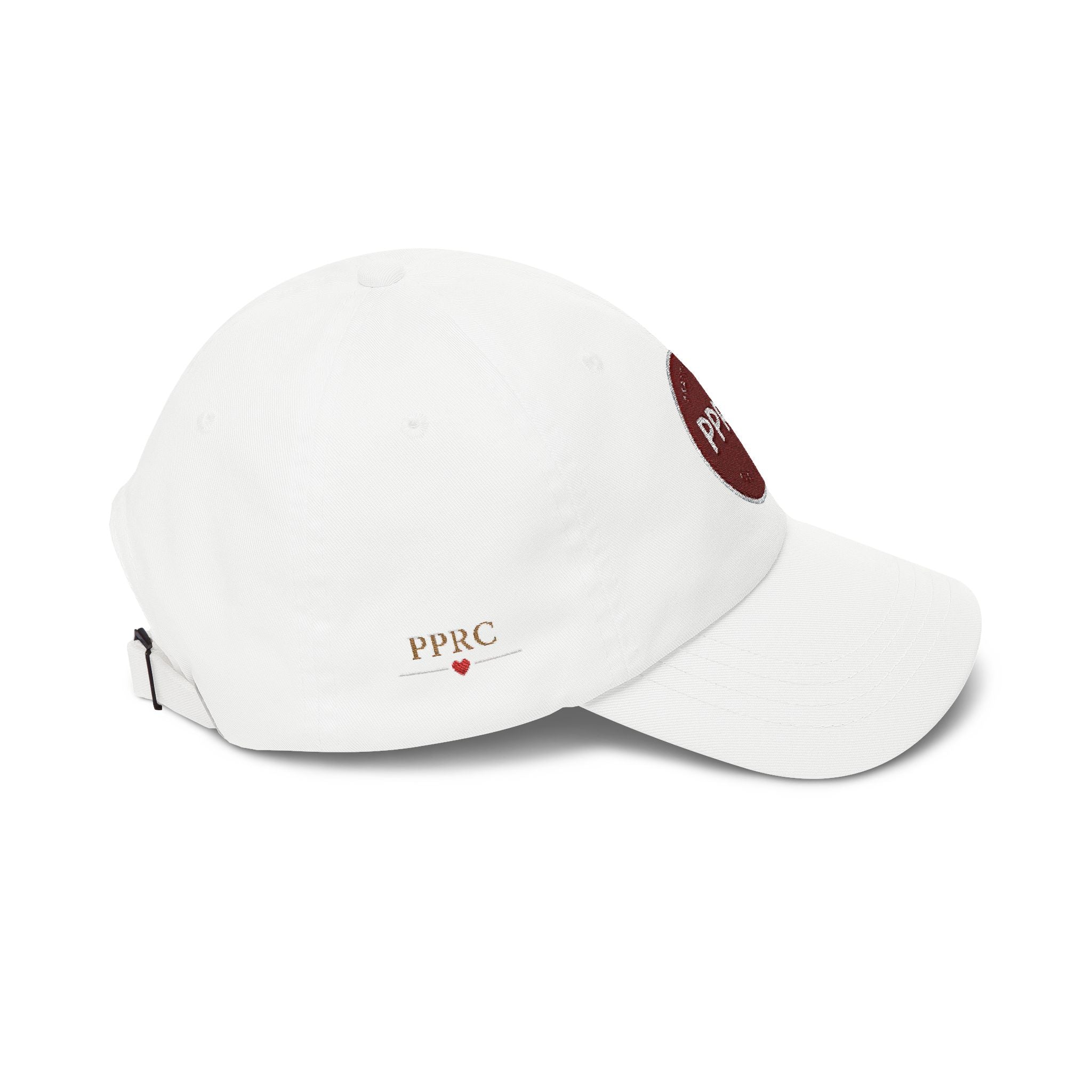 PPRC Run Club Classic Dad Cap — White Embroidered Patch Hat