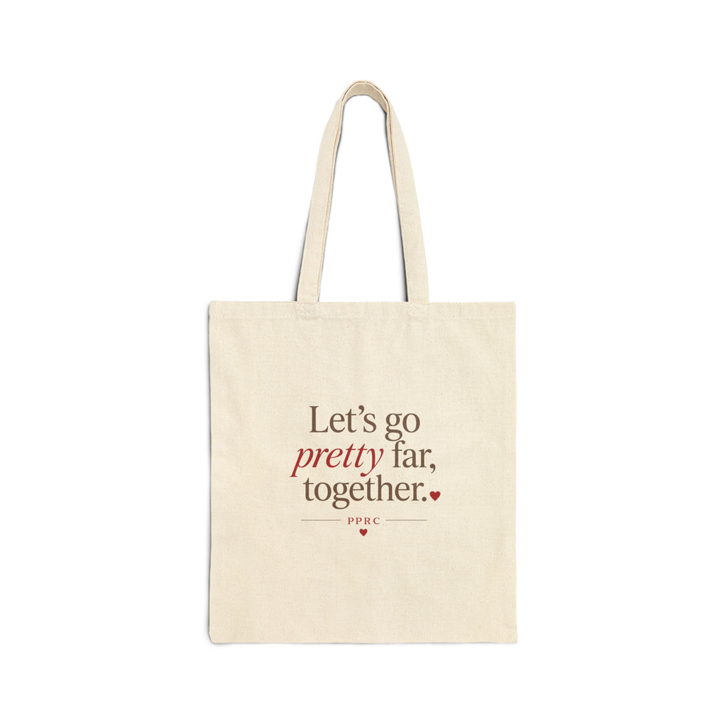 Tote Bag — "Pretty Pairs" Romantic Canvas Tote (Let’s go pretty far together)