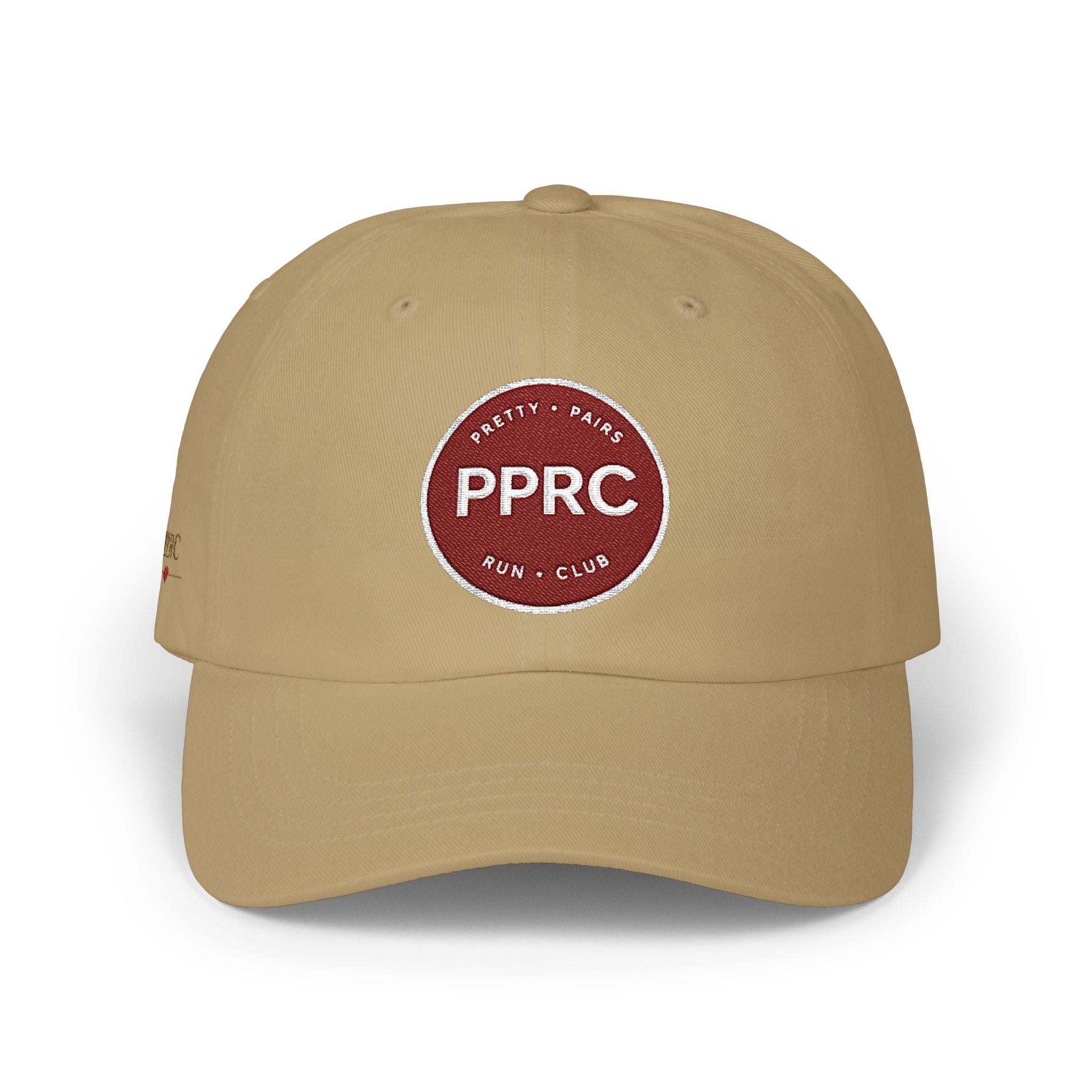 PPRC Run Club Classic Dad Cap — White Embroidered Patch Hat