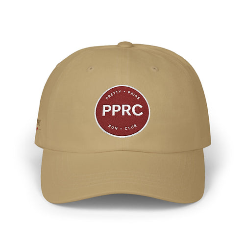 PPRC Run Club Classic Dad Cap — White Embroidered Patch Hat