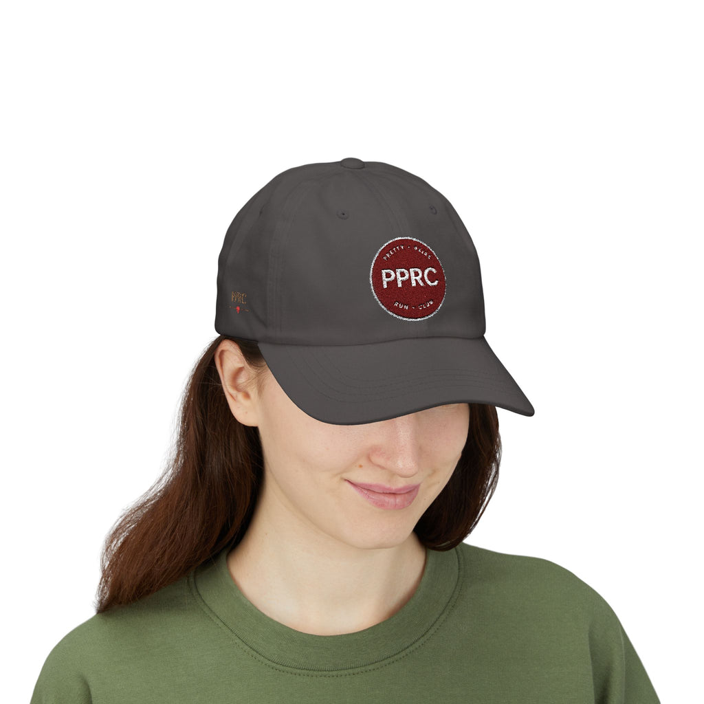 PPRC Run Club Classic Dad Cap — White Embroidered Patch Hat