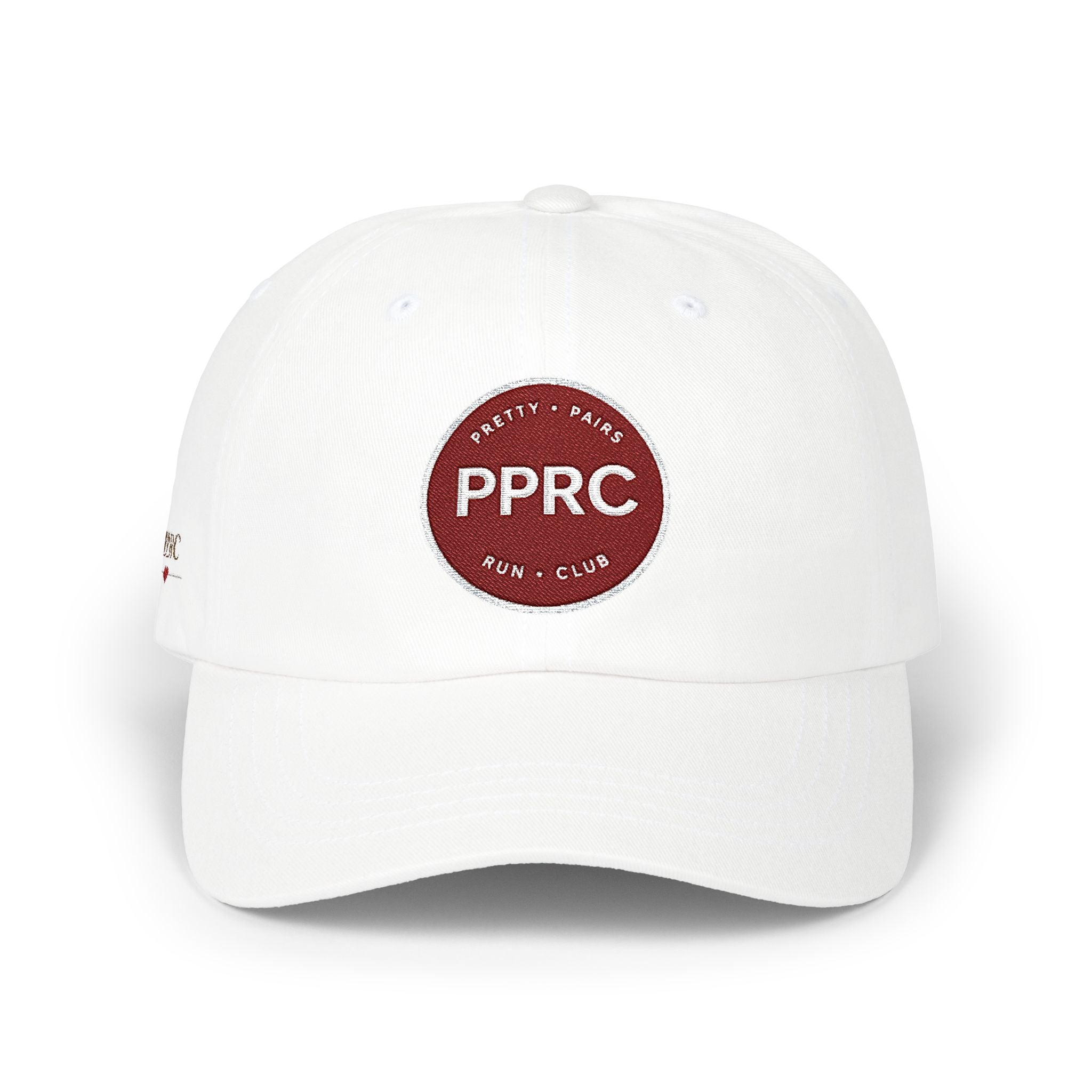 PPRC Run Club Classic Dad Cap — White Embroidered Patch Hat