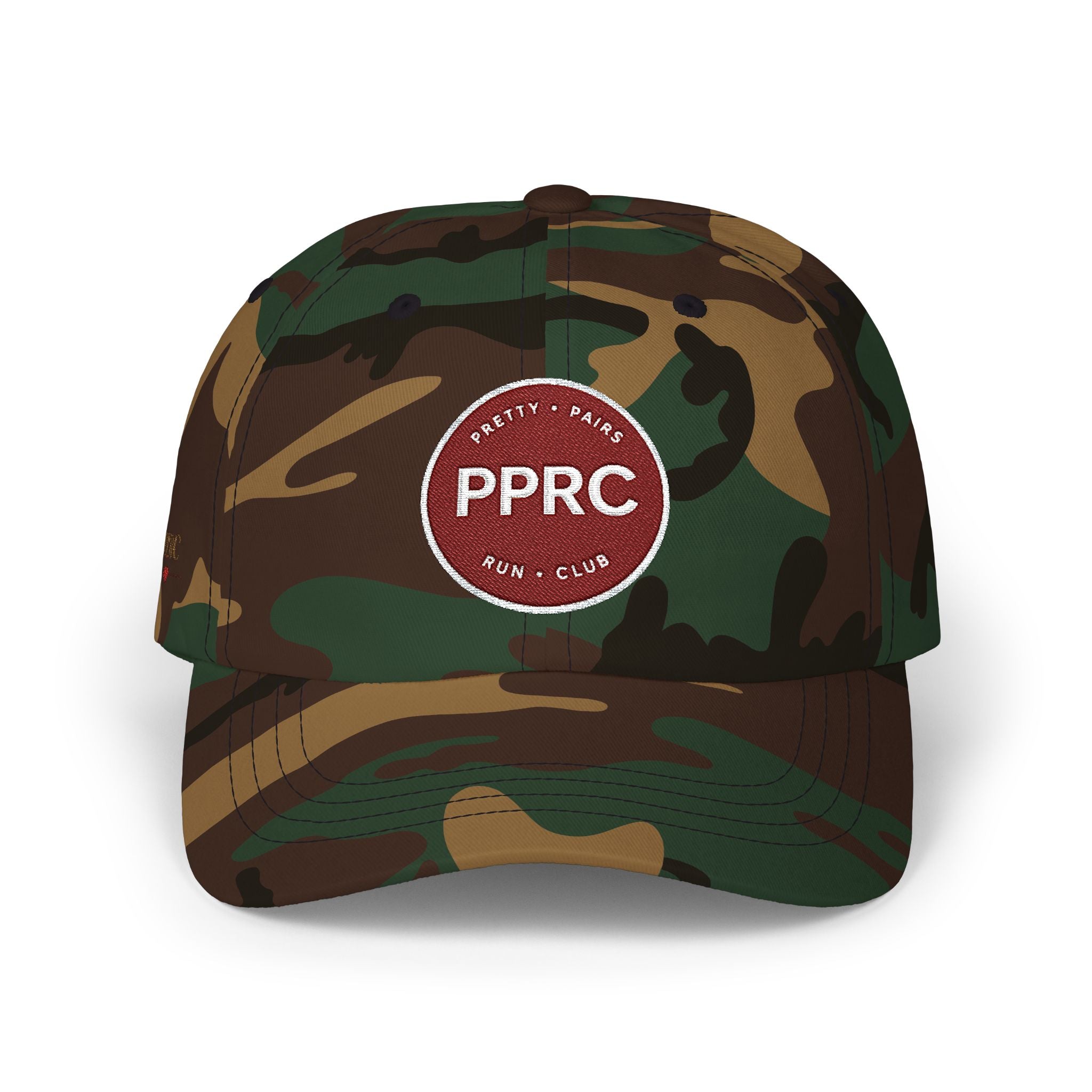PPRC Run Club Classic Dad Cap — White Embroidered Patch Hat